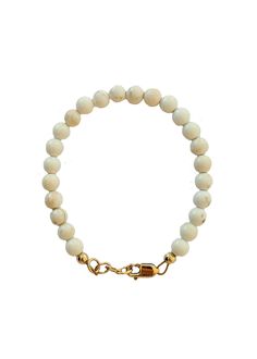 A style that can be layered with any other bracelet but it just as sweet alone. These soft, neutral stones are so classy & timeless. All Rainbow Row bracelets are crafted with gold-filled clasps, links, and findings. All of our bracelets are made with extra links that extend the length a ½ inch beyond the size you order. Please refer to our “Sizing Guide” chart before purchasing! Delicate White Adjustable Jewelry, Elegant Everyday Hypoallergenic Jewelry, Elegant White Everyday Jewelry, Elegant White Jewelry For Everyday, Elegant White Jewelry For Everyday Wear, Trendy Natural Stone Jewelry For Everyday, White Jewelry For Everyday Elegance, Timeless White Stackable Jewelry, Classic White Jewelry For Everyday