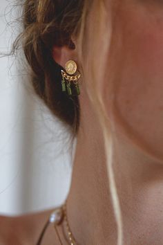 Thera Earrings – Rackk & Ruin Recycled Material Jewelry, Persian Earrings, Vintage Gold Earrings, Tassel Earing, Instagram Jewelry, Chin Up, Maximalism, Ruby Earrings, Jewelry Lookbook