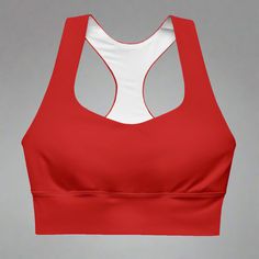 *Janelle is 5'2", 34" bust wearing a size Medium This sports bra is the perfect workout top for exercising. The compression fabric along with double-layered front and shoulder straps ensures great support while running, jumping, or pumping iron. Wear it while exercising or style it as a streetwear top on sunny days! For Medium to High Intensity workouts Estimated delivery 6-8 days High Stretch Sports Bra With Built-in Bra For Training, Red High Stretch Sports Bra With Built-in Bra, Fitted Racerback Bra With Built-in Padding, Athleisure Sports Bra With Built-in Padding And Wide Straps, Compression Gym Bra With Built-in Support, Yoga Activewear With Built-in Push-up Bra, Sleeveless Sports Bra With Built-in Padding For Yoga, Gym Tank Top With Built-in Padding And Wide Straps, Fitted Full Coverage Sports Bra With Built-in Padding