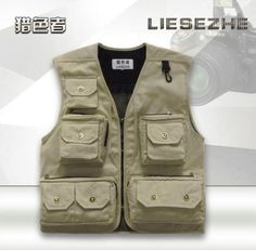 New Men's Multi Pocket Waistcoat Camera Outdoor Vest Tops Travelers Vest jacket Travel Vest, Outdoor Vest, Vest Tops, Vest Top, New Man, Vest Jacket, Coats Jackets, Mens Accessories, Mens Outfits