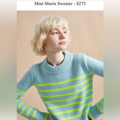 Cute But Don’t Find Myself Wearing It As Much As I’d Like. Bought New With Tags And Worn ~3 Times. Questions? Leave A Comment Below Marin Sweater, Cupcake Princess, Blue Sweater Outfit, Green Striped Sweater, Striped Sweaters, Aw 23, Sweater Stripe, Chelsea Girls, Fall Cardigans