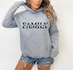 Custom Family with Names  sweatshirt hooded, Family Personalised shirt, Vacation tee, Family Trip,gift    for family, custom tee. We have prepared a special design for you, designed with the names of your family members. Hello there! Welcome to ☆Star Fashion Sweatshirt-Hoodie☆ store.  We are here for different and top quality models. All of your designs that we hope you will like in our store are specially designed and produced for you. Do not hesitate to review. ☆Enjoy comfort and elegance. The Michigan Apparel, Football Lover Gifts, Funny Fashion, Comfy Sweatshirt, Christmas Hoodies, Look Plus, Grey Fashion, Girl Quotes, Heavy Fabric