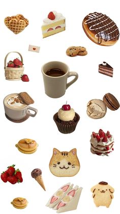 an assortment of desserts and pastries are arranged in the shape of a circle