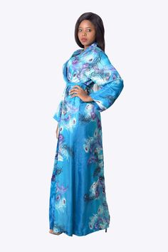 luxury dressing gown blue silk Blue Floral Print Robe For Vacation, Elegant Blue Floral Print Kimono, Blue Silk Kimono For Vacation, Blue Floral Print Wrap Kimono, Blue Floral Print V-neck Kimono, Blue Printed Silk Kimono, Blue Silk Long Sleeve Kimono, Elegant Blue Kimono For Vacation, Elegant Blue Kimono For Summer