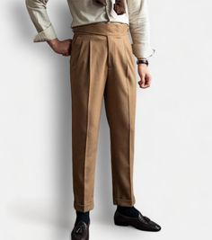 Stay comfortable and stylish at work with our office high-waist trousers. Made from durable polyester, these trousers will keep you looking professional all day long. Material: polyester 100% Style: Casual/Smart Casual/Elegant Benefits: Comfortable Tailored High Waist Work Pants, High-waisted Chinos With Belt Loops, Solid Dress Pants With Pockets For Business Casual, Tailored Beige Pants With Belt Loops, Classic Brown Bottoms For Office, Classic Brown Dress Pants For Office, Classic Brown Office Bottoms, Office Work Pants With Pockets, Ankle-length, Office Work Pants With Welt Pockets In Solid Color