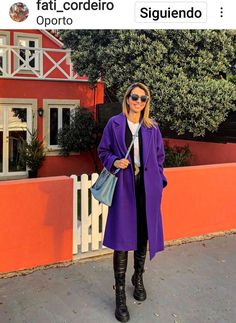 Purple Pea Coat Outfit, Purple Coat Outfit Winter, Pea Coat Outfit, Purple Coat Outfit, Dark Silver Hair, Winter Coat Outfits, True Winter, Purple Coat, Bright Winter