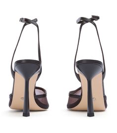 Exuding undeniable charm, these chocolate stiletto heels feature a daring mesh structure and a sleek pointed toe. Complete with an ankle strap for added support and style, Georgie is the perfect companion to your next event. -Material: Leather -Sole: Rubber -Fit: True To Size -Toe-shape: Point -Features: Stiletto Heel -Heel: 10cm Thigh High Boots Flat, Court Heels, Bridal Heels, Metallic Heels, Slingback Shoes, White Heels, Boots Knee, Slides Shoes, Ballet Flat Shoes