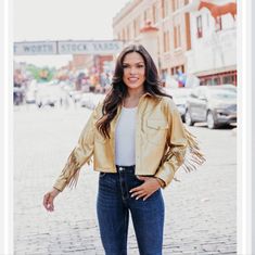 New With Tag Very Cute Gold Fringe, Fringe Jacket, The Struts, Jackets & Coats, Jackets For Women, Women Shopping, Gold, Color