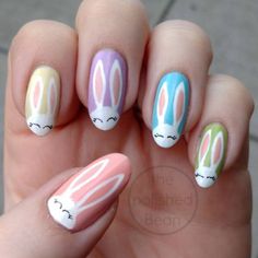 Happy Easter Festive Manicure, Christmas Manicure, Polka Dot Nails, Easter Nails