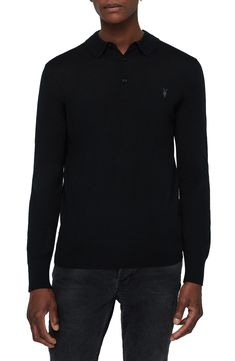 Slubbed merino wool brings superior softness to a handsome long-sleeve polo with the versatility to work across your entire casual wardrobe. Style Name:Allsaints Mode Long Sleeve Wool Polo. Style Number: 5901116. Polo Style, Wardrobe Style, Long Sleeve Polo, All Saints, Casual Wardrobe, Merino Wool, Long Sleeve Tshirt Men, To Work, Dry Clean