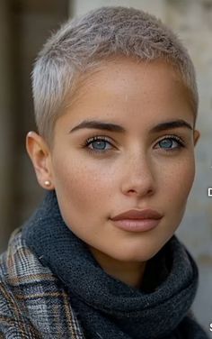 Short Hairstyle Asian Women Round Faces, Women Pixie Haircut Short Styles, Women Very Short Hair, Shave Head Women, Pixie Haircut 2024 Trends Women, Buzz Cut Hairstyles Woman, Short Pixie Haircuts For Round Faces, Crew Cut Women