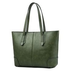 large luxury designer fashion tote handbag Classic Green Handheld Bag, Green Shoulder Bag For Shopping, Green Shoulder Bag For Office, Green Large Capacity Office Bag, Elegant Large Capacity Green Shoulder Bag, Elegant Green Shoulder Bag With Large Capacity, Casual Faux Leather Top Handle Bag, Green Faux Leather Tote Satchel, Green Double Handle Faux Leather Satchel