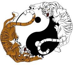 Ying Yang Tiger Tattoo, Ying Yang Tiger, Tiger Zodiac, Dragon Mythology, Martial Arts Quotes, Lion King Story, Tiger Dragon, Japanese Tiger, Tiger Artwork