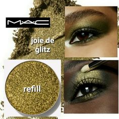 Mac Cosmetics Eye Shadow Palette Refill Color: Joie De Glitz Size: .05 Oz New In Box 100% Authentic **Only 1 Left! Mac Dazzleshadow, Green Cosmetics, Mac Eyes, Makeup Mac, Loose Pigments, Mac Eyeshadow, Eyeshadow Pallets, Matte Eyeshadow, Mac Makeup