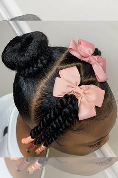 Cute Hairstyles for Black Girls Hairstyles For Kids, Natural Hairstyles, Cute Hairstyles, African American, Braids, Hairstyles, Hair, Pink