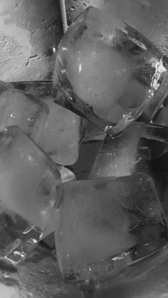 some ice cubes are sitting in a bowl