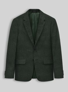 Indulge in the distinguished elegance of our Stylbiella Spring Dark Green Linen Suit. This garment is intricately woven from the pure linen, offering a luxuriously soft feel against the skin and exceptional temperature control to elevate your comfort during the warmer months. The suit’s rich dark green color, expertly crafted in a sleek plain weave, is impeccably suited for a variety of upscale events—from weddings to formal dinners and important business engagements. Step into sophistication an Semi-formal Green Wool Tweed Jacket, Green Single-breasted Tweed Jacket For Tailoring, Formal Dinner, Linen Jacket, Linen Suit, Pure Linen, Dark Green, Green Colors, Pure Products