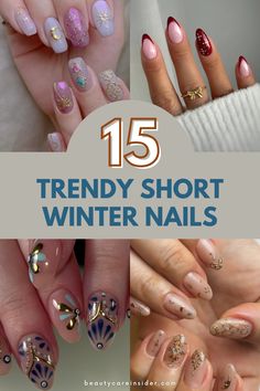 Short Winter Nails Petite Nails, Short Winter Nails, Holiday Party Glam, Cozy Forest, Winter Nail Ideas, Negative Space Design, Elegant Snowflake, Winter Chic, Winter Nail Designs