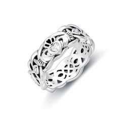 PRICES MAY VARY. ♥Stylish♥The sterling silver ring features Irish Claddagh design that symbolizes three traditional values. Promise of Love, Loyalty and Friendship. Wear it solo or pair with many types of jewelry, it will be an absolutely everyday staple to your wardrobe and will surely add extra sparkle to any ensemble. ♥Material♥Geniune 925 sterling silver ring, high polish finish, rhodium plated craft,never lose its luster CZ ring can stack with other rings to make combinations or just to be Celtic Knot Band, Sterling Silver Birthstone Ring, Traditional Values, Irish Ring Claddagh, Types Of Jewelry, Irish Claddagh, Claddagh Ring, Celtic Knot Ring, Claddagh Rings