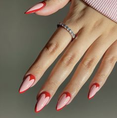 Art Valentines, Heart Nail, Heart Nail Art, Nails Red, Trendy Nail, Trendy Nail Design, Unique Valentines, Nails Pink, Minimalist Nails