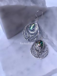 Teal Abalone Earring, Natural Shell Earrings, Boho Shell jewelry, Boho sterling silver, Natural abalone jewelry, Christmas Gift for mom Abalone Jewelry, Abalone Earrings, Peacock Earrings, Earring Box, Free Earrings, Shell Jewelry, Handmade Wire Jewelry, Shell Earrings, Gorgeous Earrings