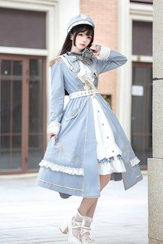 Blue Star Ocean Fantasy Cardigan Bowknot Sweet Military Elegant Lolit – LolitaInside Fantasy Cardigan, Ocean Outfits, Magical Girl Outfit, Military Dresses, Star Ocean, Punk Dress, Military Outfit, Themed Outfits, Fairy Dress