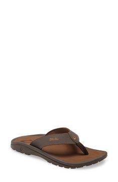 Classic beach-ready sandal features a cushioned anatomical footbed and can be machine washed for easy care. Style Name:Olukai 'Ohana' Flip Flop (Men). Style Number: 244367. Brown Beach Sport Sandals With Cushioned Footbed, Brown Sport Sandals With Cushioned Footbed For Beach, Brown Cushioned Flip Flops For Surfing, Brown Slip-on Flip Flops With Arch Support, Brown Beach Flip Flops With Arch Support, Beach Flip Flops With Arch Support In Brown, Brown Arch Support Flip Flops For The Beach, Beach Sport Sandals With Textured Footbed In Brown, Casual Flip Flops With Ortholite Insole For Surfing