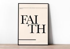 a black and white poster with the words faj th on it