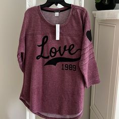 Three Quarter Sleeves With Contrast Stitching, Drop Shoulder, Slight Hi Lo Hem. Approx Chest: 25”, Pit: 27”, Shoulder: 22”, Sleeve:17”, Neck: 3”, Cbl: 28/29 1/2”. Inside Has A Soft Fleece Lining. Nwt. Xl. Three Quarter Sleeves, Drop Shoulder, Sweatshirts Hoodie, Womens Tops, Sweatshirts, Purple, Women Shopping, Color