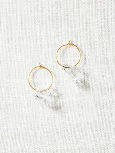 Glass Hoop Earrings - Salt Handmade Clear Round Hoop Earrings, Contemporary Hoop Earrings With Polished Finish, Glass Hoop Earrings, Contemporary Polished Hoop Earrings, Asian Hoop Earrings, Gold Hoop, Chain Earrings, Glass Artists, Glass Earrings