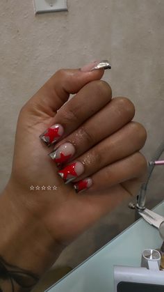 Nail Inspo Medium Length Square, Colorful Short Square Nails, Mariah The Scientist Nails, Nail Inspo Trendy 2024 Square, Nail Painting Ideas For Short Nails Easy, Short Nail Acrylic Ideas, Senior Nails Ideas 2024, Overlay Nails Black Women, Streetwear Nails Designs