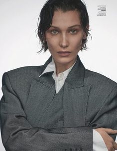 a woman with her arms crossed posing for a magazine cover photo by photographer michael strick