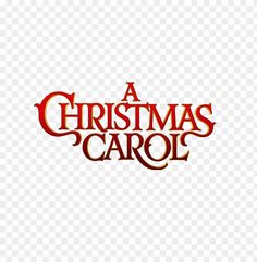 a christmas carol logo on a white background, with red letters and the words'a christmas carol '