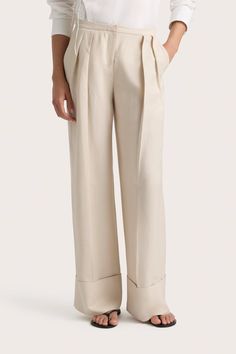 A mid-rise suit trouser, crafted from a Linen blend fabrication in a neutral hue. They are designed with a full-length straight leg and cuffed hem detail. Pair with a classic button up like the Alliste Shirt or the matching Soleil Blazer for a refined yet relaxed approach to suiting. Leather Thong Sandals, Wide Leg Linen Pants, Trouser Suits, Saint Tropez, Thong Sandals, Linen Pants, Net A Porter, Playsuit Jumpsuit, Black Sandals