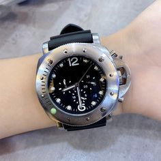 Product information: Movement: automatic mechanical movement Mirror: high hardness mineral tempered glass Case: zinc alloy Strap: TPU Thickness: 18mm Diameter: 56mm (including Crown) Strap: 22-26mm Total length: 269mm Circumference: (minimum) 195mm/(maximum) 243mm Waterproof: 30m life waterproof Packing list: Watch *1 Product Image: Elegant Wear-resistant Chronograph Watch, Elegant Black Wear-resistant Watch, Silver Wear-resistant Chronograph Watch, Black Stainless Steel Round Watch Accessories, Wear-resistant Stainless Steel Watch With Round Dial, Black Chronograph Watch With Metal Dial, Wear-resistant Stainless Steel Watch, Elegant Stainless Steel Wear-resistant Watch, Black Watch Accessories With Metal Dial