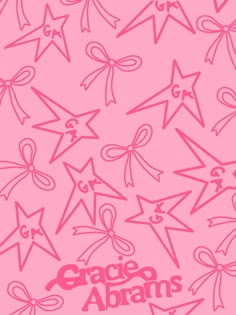 the back cover of grace adams's album, with pink bows and stars on it