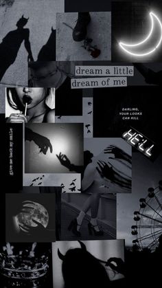 a collage of black and white images with the words dream, a little dream of me