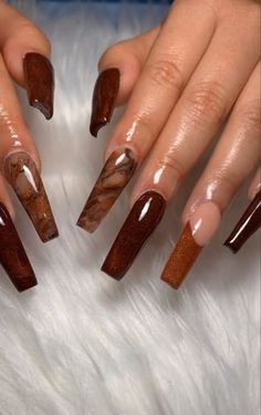 Halloween Nails Design, Fall Nail Ideas, Nails Design Ideas, Thanksgiving Nails, Festival Nails, Brown Nails, Girls Nails, Fall Nail