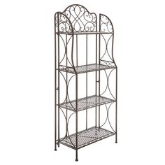 an iron baker's rack with three shelves