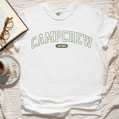 Vintage Camp Tshirts, Camp Tshirt Design Ideas, Cotton Camp Shirt With Letter Print For Camping, Pre-shrunk Cotton Camp Shirt For Outdoor Activities, Cotton Camp Shirt With Letter Print For Outdoor, Pre-shrunk Cotton Camp Shirt For Camping, Casual Pre-shrunk Camp Shirt For Camping, White Letter Print Shirt For Camping, Casual Pre-shrunk Camp Shirt