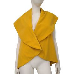 Soft Warm Sleeveless Open Drape Cape By P.Uca Milano. Marked As 'One Size'.. Fits Like Xl Yellow Vest, Tank Tops Women, Cape, Mustard, Jackets & Coats, Jackets For Women, Tags, Yellow, Women Shopping