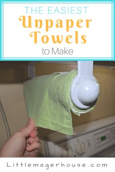 a hand holding a towel with the words, the easier upper towels to make