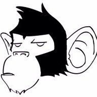 a drawing of a monkey with an angry look on it's face and ears