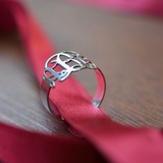 Sterling Silver Monogram Ring Silver Monogram, Online Closet, A Monogram, Monogram Ring, Monogram Jewelry, Bridal Gift, Shoe Fits, Silver Jewelry Handmade, I Love Jewelry