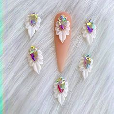 5d Flower Nails, 3d Nail Art Designs Acrylics, 3d Art Nail Designs, 3 D Nails Designs, Acrylic Flowers On Nails, Easy Flower Nails, 3d Nail Flowers Acrylics, 3d Nails Design, 4d Nail Art