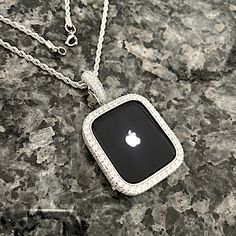 Apple Watch Pendant,Necklace White gold wear on watch or neck Lab Diamond Apple Watch ipad 38,40,42,44,41,45,SE. Free shipping over 35. by CRYSTALandBLING on Etsy Silver Bling Jewelry And Watches As Gift, Apple Watch Necklace, Diamond Apple Watch, Pendant Necklace White Gold, Watch Pendant, Necklace White Gold, White Gold Pendant Necklace, Smart Jewelry, Necklace White