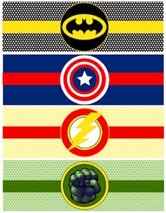 the avengers logo and other symbols are depicted in this poster, which depicts different colors