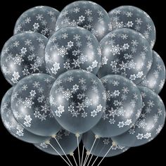 PRICES MAY VARY. Package includes: you can get 40 transparent latex snowflake balloons which are plenty for your own use or sharing with family and friends, and the snowflake elements can be well matched with your winter theme party or other holiday, room decorations and provide you with unforgettable memories Durable material: made of latex material which is safe and non-toxic, the balloons can be applied with confidence; They are strong and have a certain thickness, will not suddenly burst and Snowflake Balloons, Schnee Party, Winter Party Themes, Snow Party, Glitter Balloons, Making A Bouquet, Christmas Birthday Party, Balloon Pump, Winter Birthday