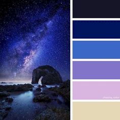 the night sky is filled with stars, and there are many colors to choose from