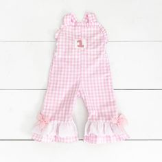 Monogram Design Ideas, Isn't She Onederful Birthday, Gingham Romper, Her First Birthday, Overall Outfit, Girls Smock, Daisy Girl, Silly Goose